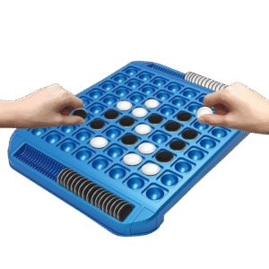 Krystal Flip Puzzle Board Game with black and white coins, 2-player logic development strategy game for kids