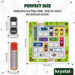 Krystal Parking Maze Car Logic Puzzle Game with sliding cars and board dimensions for kids educational play