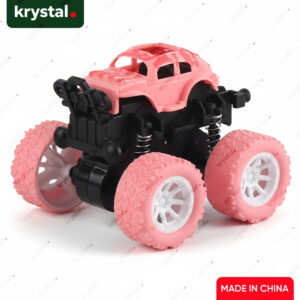 Pink Krystal Curated friction powered monster truck toy with 360-degree stunt capability and shockproof rubber tires