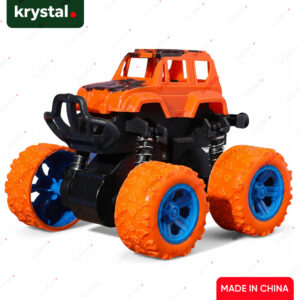 Orange Krystal friction powered monster truck toy with shockproof springs and large rubber tires for kids