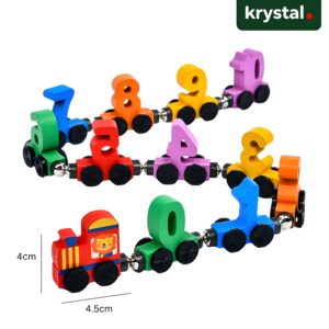 Colorful Magnetic Wooden Number Train Toy Set for Kids - 12 Section Train