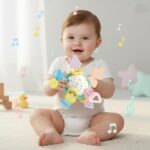 Krystal Soft Silicone Baby Sensory Teether Ball Krystal colorful silicone baby sensory teether ball and rattle toy for teething relief and motor skill development