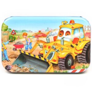 Jigsaw Puzzle toy with Iron Box for Kids - Cartoon excavator