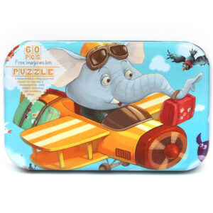 Jigsaw Puzzle toy with Iron Box for Kids - Elephant & Plane