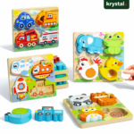 4-in-1 Wooden 3D Animal Puzzle Set