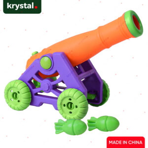 Krystal kids rocket launcher blaster toy cannon in orange and purple with green projectiles