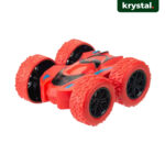 Red Krystal double-sided inertia stunt car toy with 360-degree flip motion and large friction tires