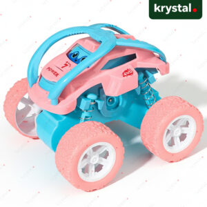 Krystal inertia 4WD off-road stunt car toy in pink and blue with shock absorbers and high-grip tires