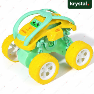 Krystal yellow and green inertia 4-wheel drive off-road stunt car toy for kids