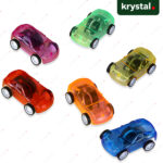 Krystal Mini Plastic Pull-Back Toy Cars Set Krystal colorful transparent mini plastic pull-back toy cars for kids motor skill development