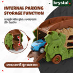 Krystal Mini Ultimate Hauler Dinosaur Transforming Truck with internal car storage and detachable ramp tail