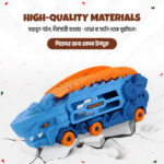 Mini Ultimate Hauler blue dinosaur transforming truck toy for kids with car carrier trailer