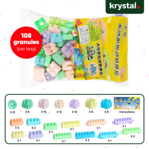 Krystal 108-piece large particle building blocks toy set in macaron colors for kids educational creative play