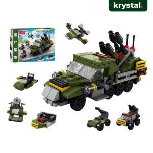Krystal 6-in-1 Military Building Block Toy Set, 138-piece educational STEM construction kit for kids age 4+