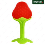 Krystal Strawberry Silicone Fruit Shape Baby Teether Krystal strawberry shape silicone teether for baby, BPA-free soft fruit gum soother for teething pain relief