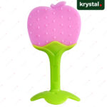 Krystal Pink Strawberry Silicone Baby Teether Pink strawberry fruit shape silicone teether for baby gum soothing by Krystal