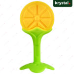 Krystal Fruit Shape Silicone Baby Teether Krystal BPA-free yellow orange silicone fruit teether for baby teething relief and gum soothing