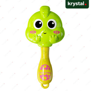 Krystal Little Dino green dinosaur baby rattle hammer toy for infant sensory development and motor skills