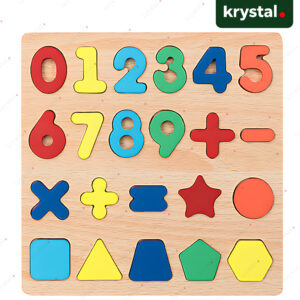Montessori Wooden Puzzle Set | Shape, Number & Alphabet Learning Board for Kids - Number -B