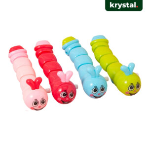 Krystal cute caterpillar wind-up toy for kids in assorted vibrant colors