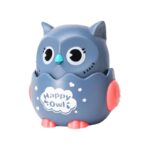 Blue Owl Press and Go Sliding Toy Car Krystal blue owl shaped press and go sliding toy car, battery-free toddler toy
