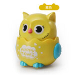 Yellow Owl Press and Slide Toy Car Yellow owl shaped press and slide toy car for toddlers, battery-free press and go toy