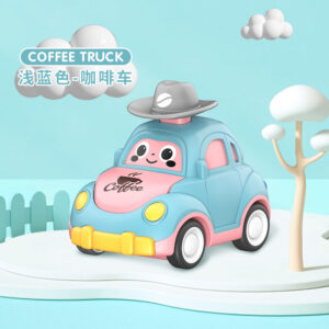 Press Go Cartoon Hat Car Toy - Sky Blue