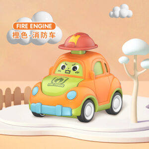 Press Go Cartoon Hat Car Toy - Orange