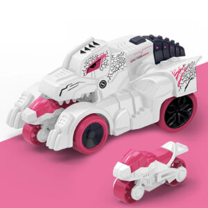 Collision Dinosaur Deformation Toy Car - White