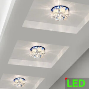 Krystal LED Ceiling Corridor Light | 3W Blue Crystal Warm Downlight for Living Room & Entrance Corridor
