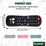 Krystal Curated BPA-free silicone baby TV remote shape teether in multiple colors for infant teething relief