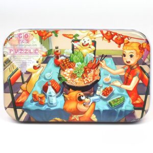 Jigsaw Puzzle toy with Iron Box for Kids - Family dinner