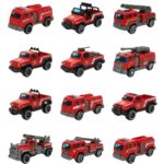 City Fire Crew Rescue Vehicle Set, Alloy Mini Emergency Response Toys for Kids Ages 3+