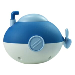 Krystal blue and white wind-up submarine bath toy for toddlers age 1 plus