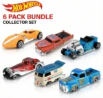 Hot Wheels 6 pack bundle collector set of 1:64 die-cast metal alloy toy cars with various racing designs