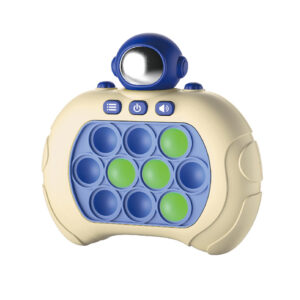 Astronaut electronic light-up pop bubble toy with multiplayer game modes and glowing green buttons