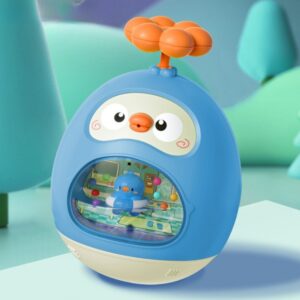 Quack Duck Water Play Tumbler Toy – Colorful Baby Bath Fun, Rattle Inside - Blue