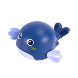 Blue cartoon dolphin bath toy for kids, colorful floating bathtub toy for toddlers and infants.