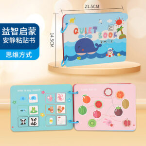 Krystal Quiet Book Thinking Method educational sticker toy for preschool learning with animal and fruit matching activities
