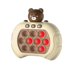 Bear electronic light-up pop bubble game toy with multiplayer modes and red light sensory fidget buttons