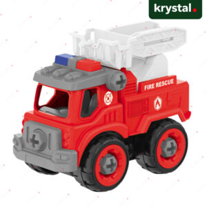 Krystal DIY assembly fire rescue truck toy with nuts and screws for kids' STEM engineering play