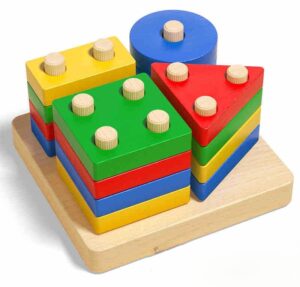 Geometry Stacking Toy – Shape & Color Sorting Fun - Four Sets