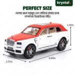 Krystal red and white Rolls-Royce Cullinan inspired SUV toy car with 6 opening doors, 6.69 inches long