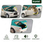 Krystal Rolls-Royce Phantom toy car with 6 opening doors, hood, trunk, and light and sound effects