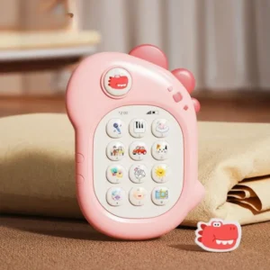 Baby Dinosaur Musical Learning Phone Toy – Interactive Buttons, Music, Sounds - Pink Dinosaur