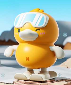 Ski Jumping Wind‑up Duck – Fun Motion Figure, No Battery Needed - Yellow