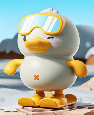 Ski Jumping Wind‑up Duck – Fun Motion Figure, No Battery Needed - White