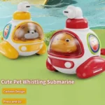 Whistle Submarine Press Toy for Kids – Sound Feature, Cartoon Design