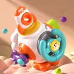 6-in-1 Busy Hand Catch Ball Toy - Rocket Themed Educational Sensory Puzzle for Baby