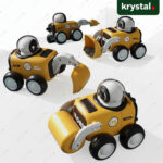 Astronaut Press Whistle Engineering Car for Kids, Cartoon Construction Vehicle